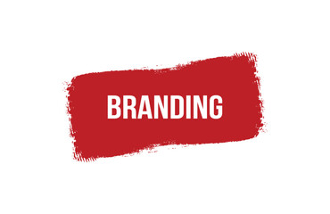 Brush style Branding red banner design on white background.