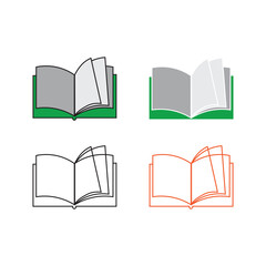 Flat Book icon set. symbol vector Illustration.