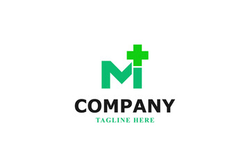 letter m medical modern logo