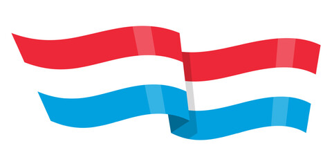 Vector illustration of wavy Luxembourg flag on transparent background