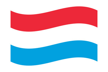 Vector illustration of wavy Luxembourg flag on transparent background