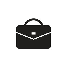 Flat briefcase icon symbol vector Illustration.