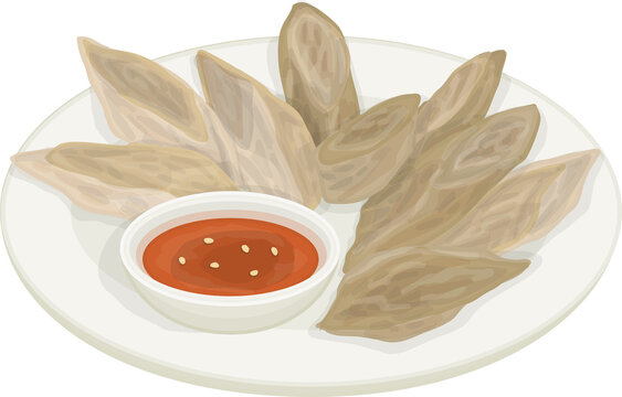 Malaysian Food Keropok Lekor Illustration