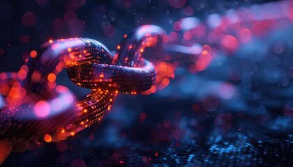 Blockchainpowered supply chain, digital tracking, holographic interface, secure transactions, vibrant colors, high resolution