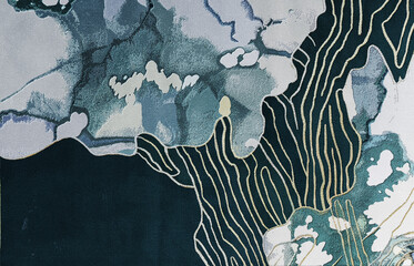 wall art. Art poster. Abstract oil painting. Pattern for creating design postcards, web pages or banners. Canvas print. Watercolor and acrylic mix modern painting. Impressionist style.