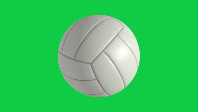 Volleyball ball isolated on green screen background. Animation video rolling from right volley ball.