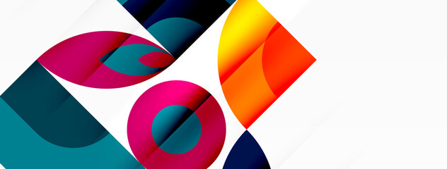 Obraz premium Circles and petals. Geometric beautiful abstract minimal template for Wallpaper, Banner, Background, Card, Book Illustration, landing page