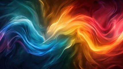 Black background with vibrant, abstract rainbow swirls