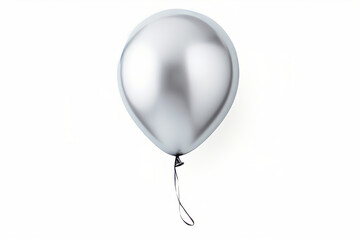 Silver balloon with string attached to it's end.
