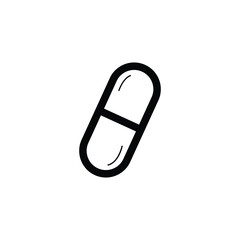 Capsule icon, Pill icon in trendy flat style isolated on background.