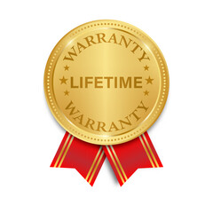 Lifetime Warranty. Warranty Sign. Vector Illustration Isolated on White Background. 