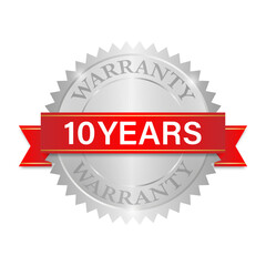 Obraz premium 10 Years Warranty. Warranty Sign. Vector Illustration Isolated on White Background. 
