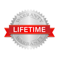 Lifetime Warranty. Warranty Sign. Vector Illustration Isolated on White Background. 