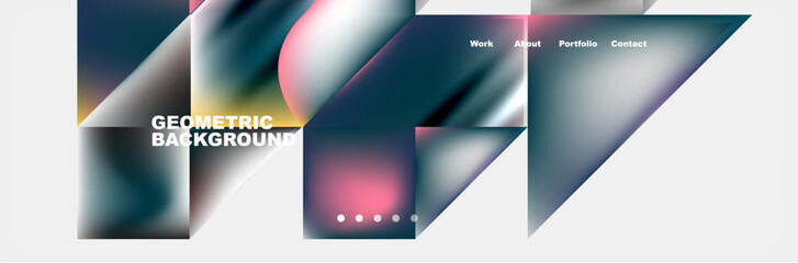 Abstract geometric shapes web design page. Vector Illustration For Wallpaper, Banner, Background, Card, Book Illustration, landing page