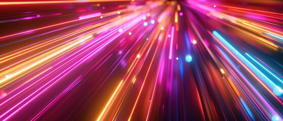 3d render abstract background with Burgundy, Brass, Aqua spectrum bright neon rays and glowing lines