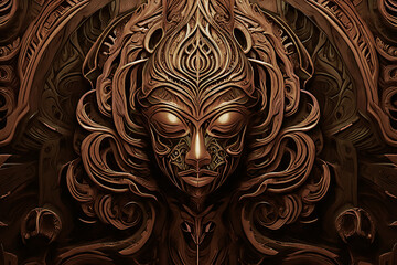 Beautiful masks can be used to design fabrics, backgrounds, wallpapers, batik, carpets,