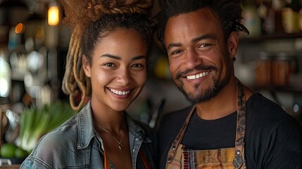 A couple preparing a meal together in a modern kitchen