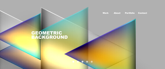 Flowing bright neon gradients geometric abstract background with triangles and lines. Fluid color pattern of color liquid gradient background for wallpaper, banner, background, card, landing page