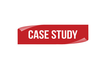 Case study red ribbon label banner. Open available now sign or Case study tag.
