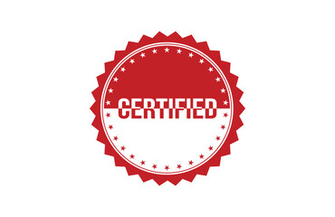 Certified red ribbon label banner. Open available now sign or Certified tag.