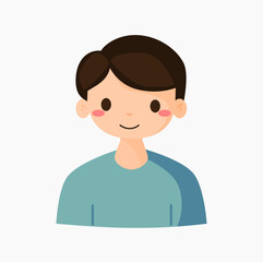 cute cartoon of boy character isolated on white background