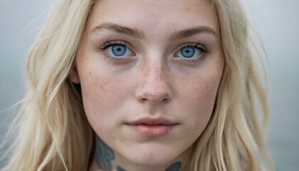 Portrait Of Young Nordic Girl Age 25 Freckled Sk Upscaled 2