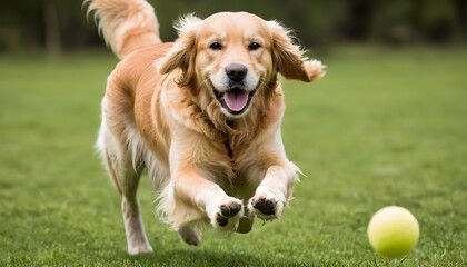A Friendly Golden Retriever Playing Fetch Upscaled 3