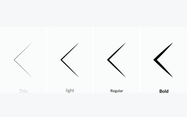 caret right icon .Thin, Light Regular And Bold style design isolated on white background