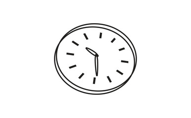 Clock icon in trendy flat style isolated on background.