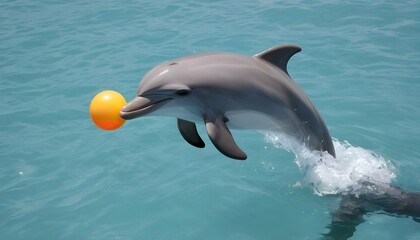 A Dolphin Playing With A Floating Toy Upscaled 5