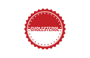 Cholesterol red ribbon label banner. Open available now sign or Cholesterol tag.