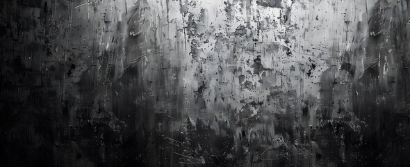 Fototapeta premium Grunge Texture Black and White Background with Grey Metal Plate