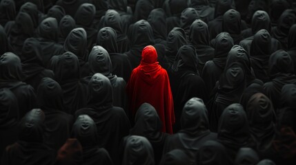 Freethinker woman - Different from others following her own path , rebel and deviant