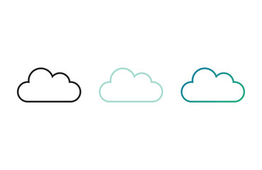 cloud icon set in flat style with background.