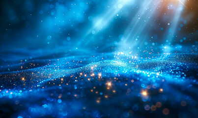 Obraz premium Futuristic Abstract Technology Background with Digital Light Rays and Blue Bokeh Effect, Perfect for Data Visualization, Innovation Concepts, and Tech-Themed Designs