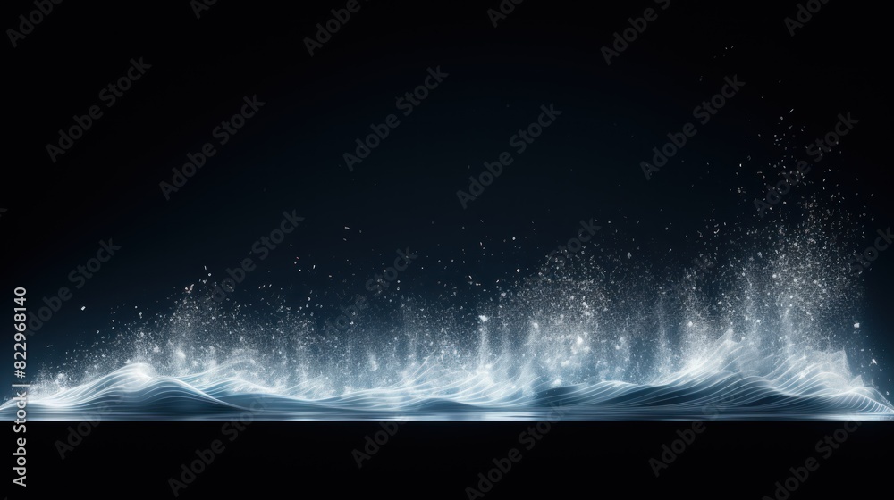 Poster mesmerizing flow of blockchain data particles,