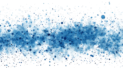 Abstract digital pattern featuring blue dots on white and transparent background, resembling a serene water droplet design