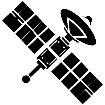 black satellite space communication clip art preview