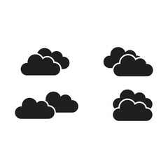 Flat cloud icon set symbol vector Illustration