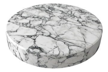 Round marble podium isolated on a white background