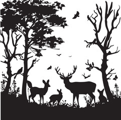 Forest Animal Black Silhouette