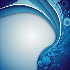 Blue smooth wave template. Abstract background 