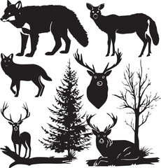 Forest Animal Black Silhouette