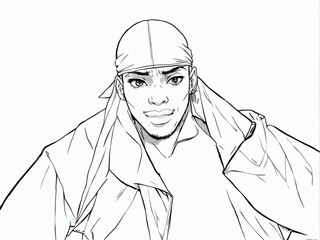 sketch of a person in a jacket