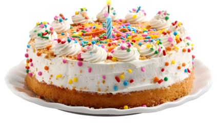 birthday cake isolated on a transparent background