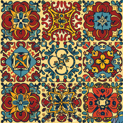 2d vector illustration colorful vintage Seamless hi res Portuguese tiles abstract Artwork
