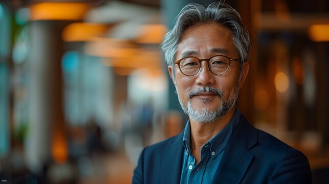 A man with glasses and a beard is standing in front of a window generated by AI