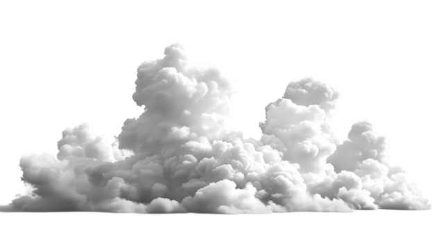 Cutout clean white cloud isolated on a transparent background - Powered by Adobe