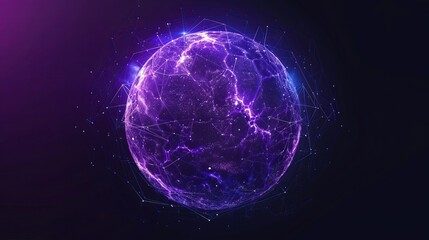 A futuristic purple energy sphere on a black background symbolizing AI and future technologies.