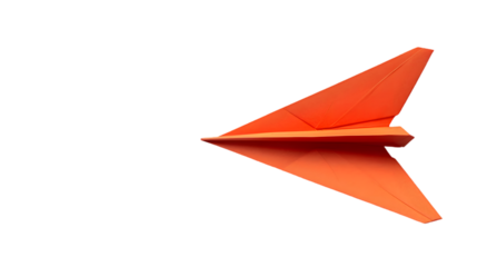 paper plane isolated on a transparent background
